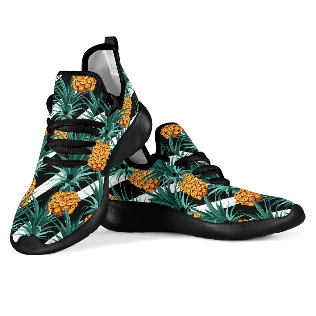 Pineapple Striped Pattern Print Mesh Knit Shoes GearFrost