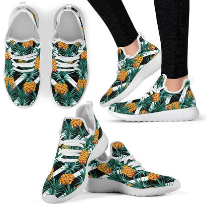 Pineapple Striped Pattern Print Mesh Knit Shoes GearFrost