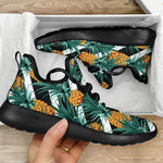 Pineapple Striped Pattern Print Mesh Knit Shoes GearFrost