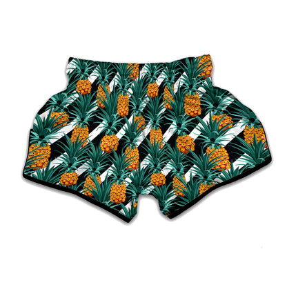 Pineapple Striped Pattern Print Muay Thai Boxing Shorts