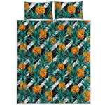 Pineapple Striped Pattern Print Quilt Bed Set