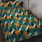 Pineapple Striped Pattern Print Quilt Bed Set
