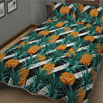 Pineapple Striped Pattern Print Quilt Bed Set