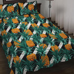 Pineapple Striped Pattern Print Quilt Bed Set