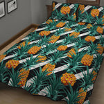 Pineapple Striped Pattern Print Quilt Bed Set