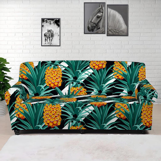 Pineapple Striped Pattern Print Sofa Cover
