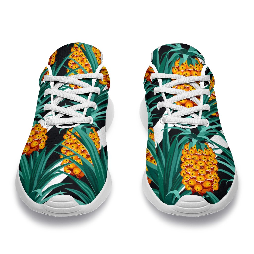 Pineapple Striped Pattern Print Sport Shoes GearFrost