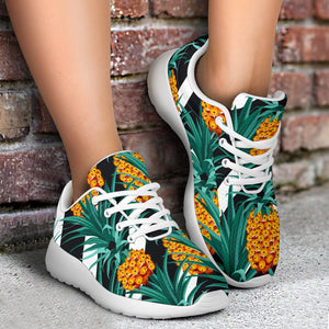 Pineapple Striped Pattern Print Sport Shoes GearFrost