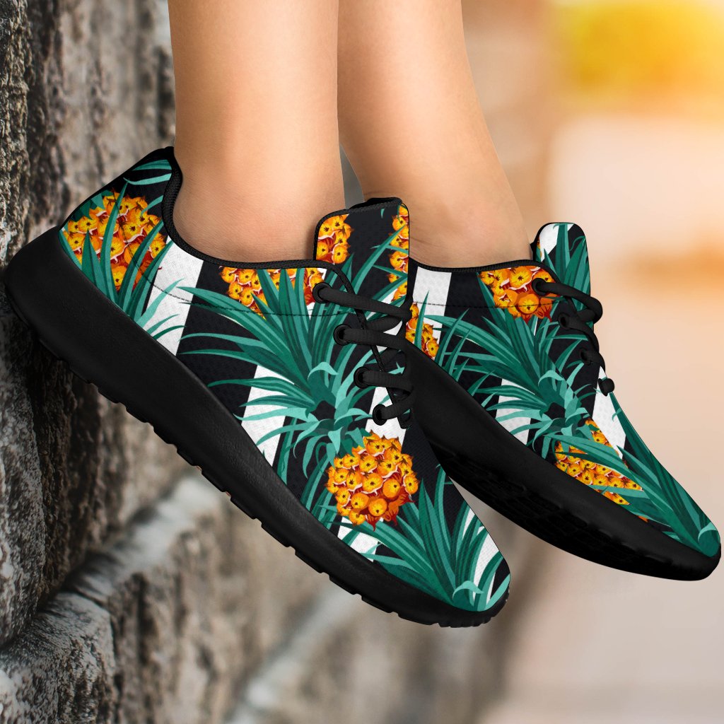 Pineapple Striped Pattern Print Sport Shoes GearFrost