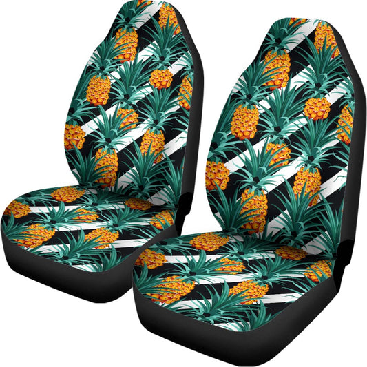 Pineapple Striped Pattern Print Universal Fit Car Seat Covers