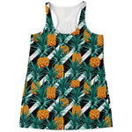 Pineapple Striped Pattern Print Women's Racerback Tank Top