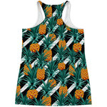 Pineapple Striped Pattern Print Women's Racerback Tank Top