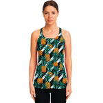 Pineapple Striped Pattern Print Women's Racerback Tank Top