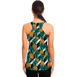 Pineapple Striped Pattern Print Women's Racerback Tank Top
