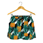 Pineapple Striped Pattern Print Women's Shorts