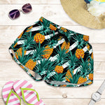 Pineapple Striped Pattern Print Women's Shorts