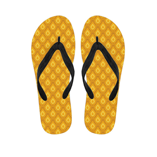 Pineapple Texture Pattern Print Flip Flops