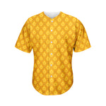Pineapple Texture Pattern Print Men's Baseball Jersey