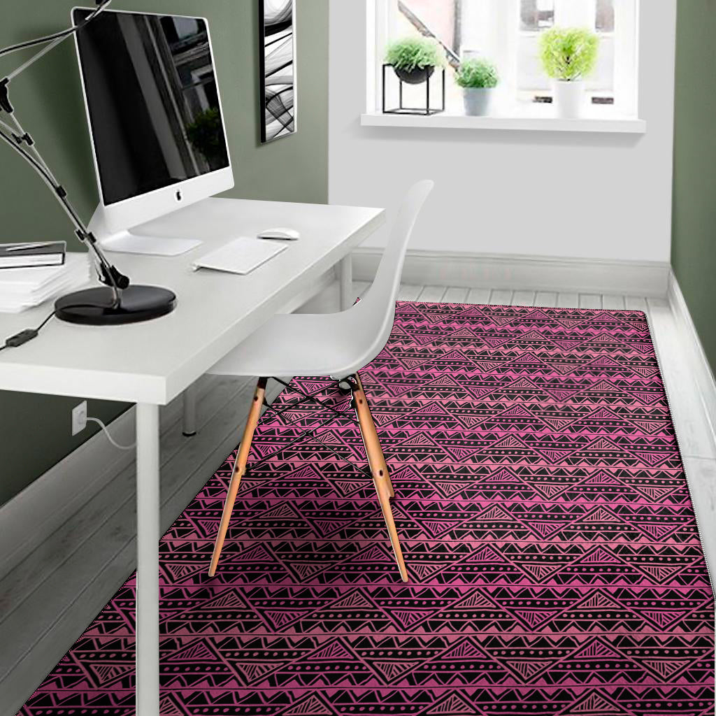 Pink African Ethnic Pattern Print Area Rug