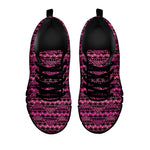 Pink African Ethnic Pattern Print Black Sneakers