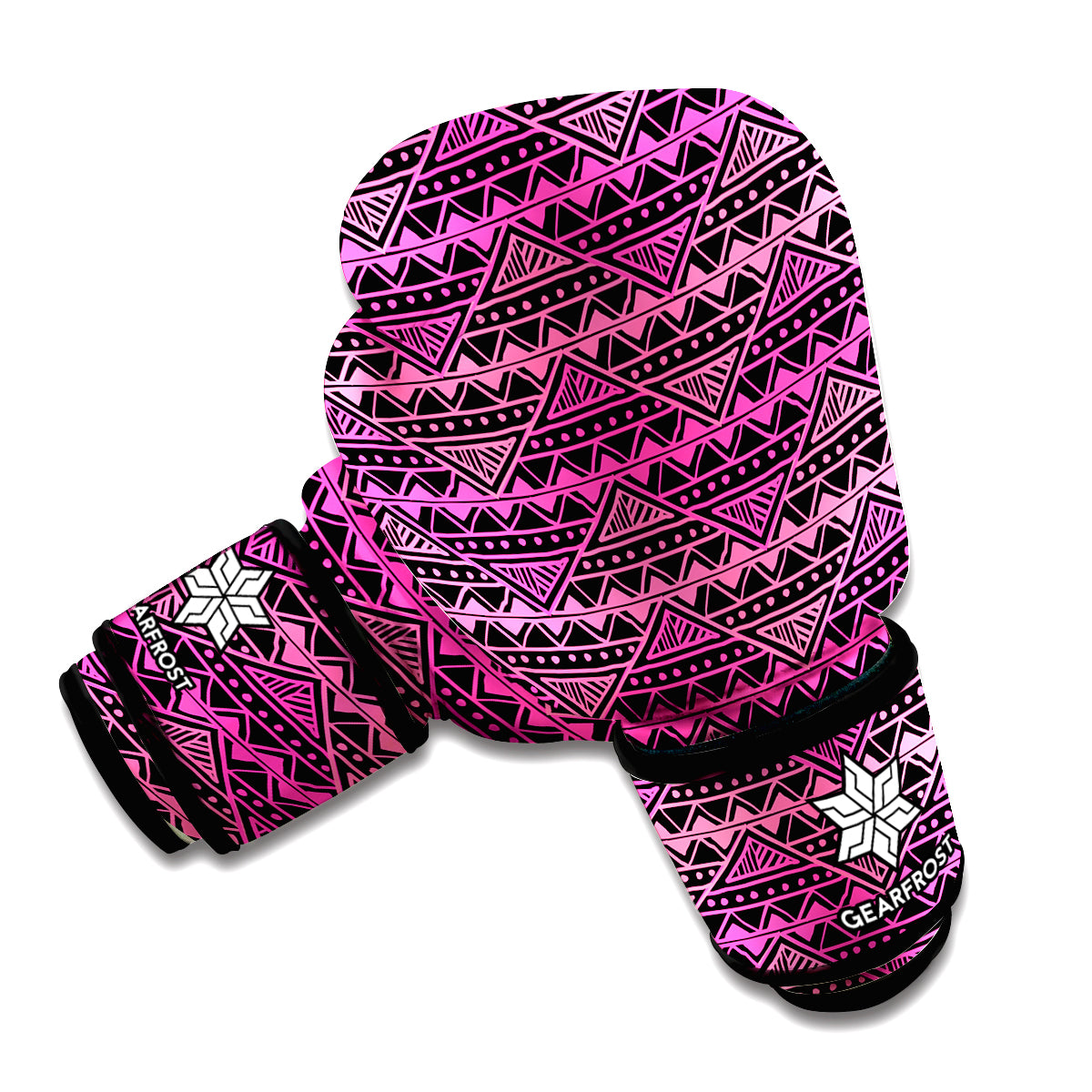 Pink African Ethnic Pattern Print Boxing Gloves