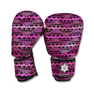 Pink African Ethnic Pattern Print Boxing Gloves