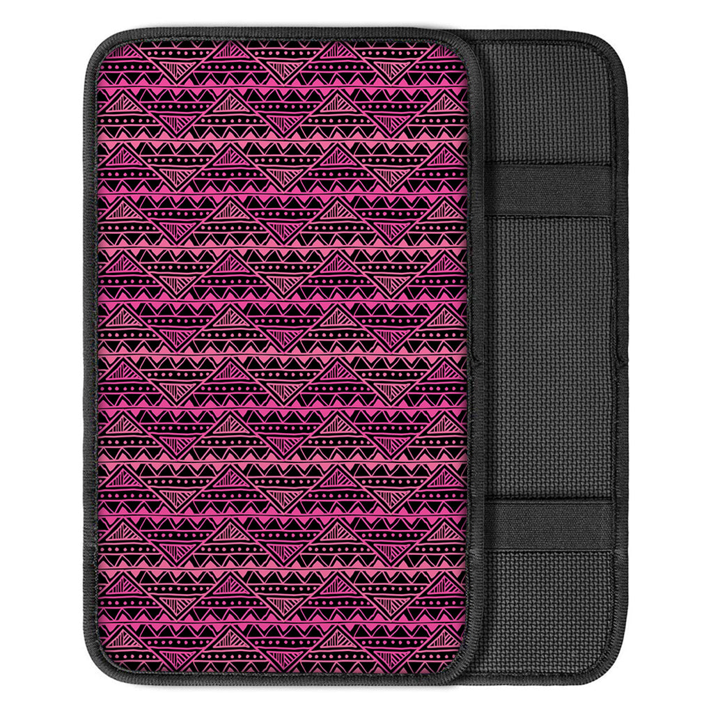 Pink African Ethnic Pattern Print Car Center Console Cover