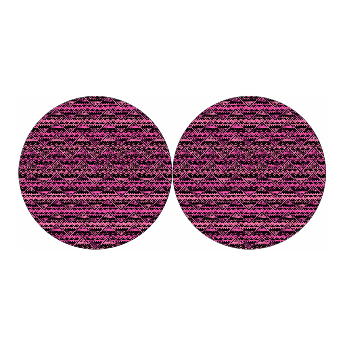 Pink African Ethnic Pattern Print Car Coasters