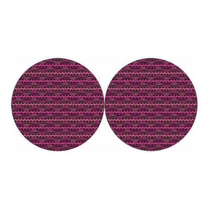 Pink African Ethnic Pattern Print Car Coasters