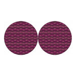 Pink African Ethnic Pattern Print Car Coasters
