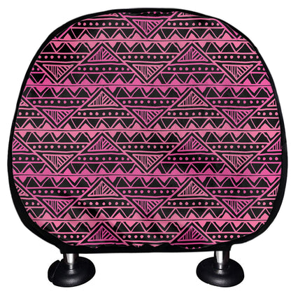 Pink African Ethnic Pattern Print Car Headrest Covers