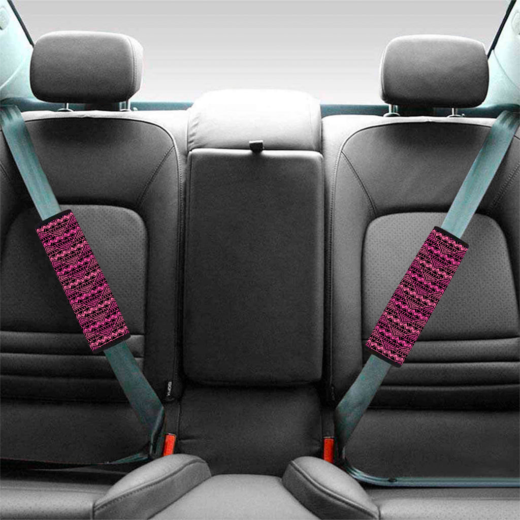 Pink African Ethnic Pattern Print Car Seat Belt Covers