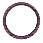 Pink African Ethnic Pattern Print Car Steering Wheel Cover