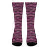 Pink African Ethnic Pattern Print Crew Socks