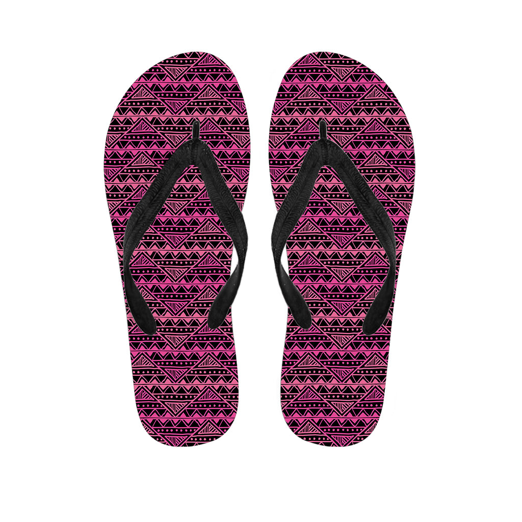 Pink African Ethnic Pattern Print Flip Flops