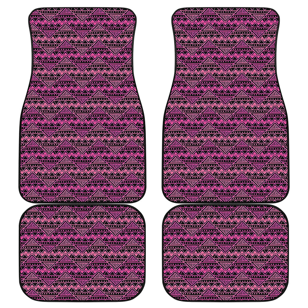 Pink African Ethnic Pattern Print Front and Back Car Floor Mats