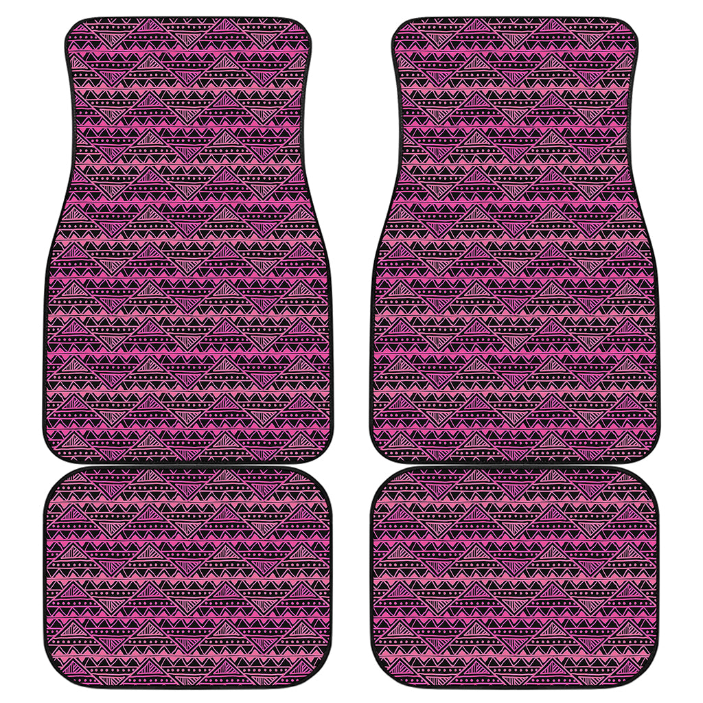 Pink African Ethnic Pattern Print Front and Back Car Floor Mats