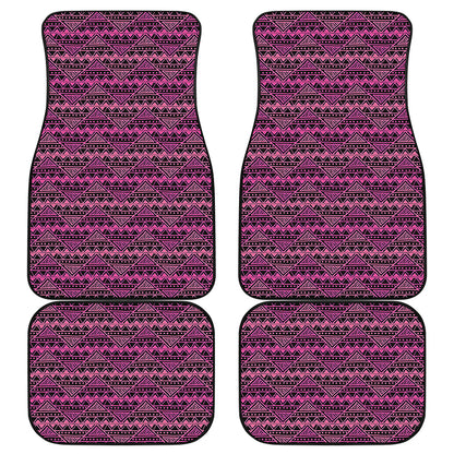Pink African Ethnic Pattern Print Front and Back Car Floor Mats