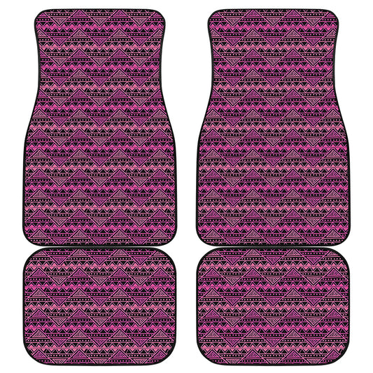 Pink African Ethnic Pattern Print Front and Back Car Floor Mats