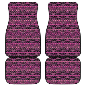 Pink African Ethnic Pattern Print Front and Back Car Floor Mats