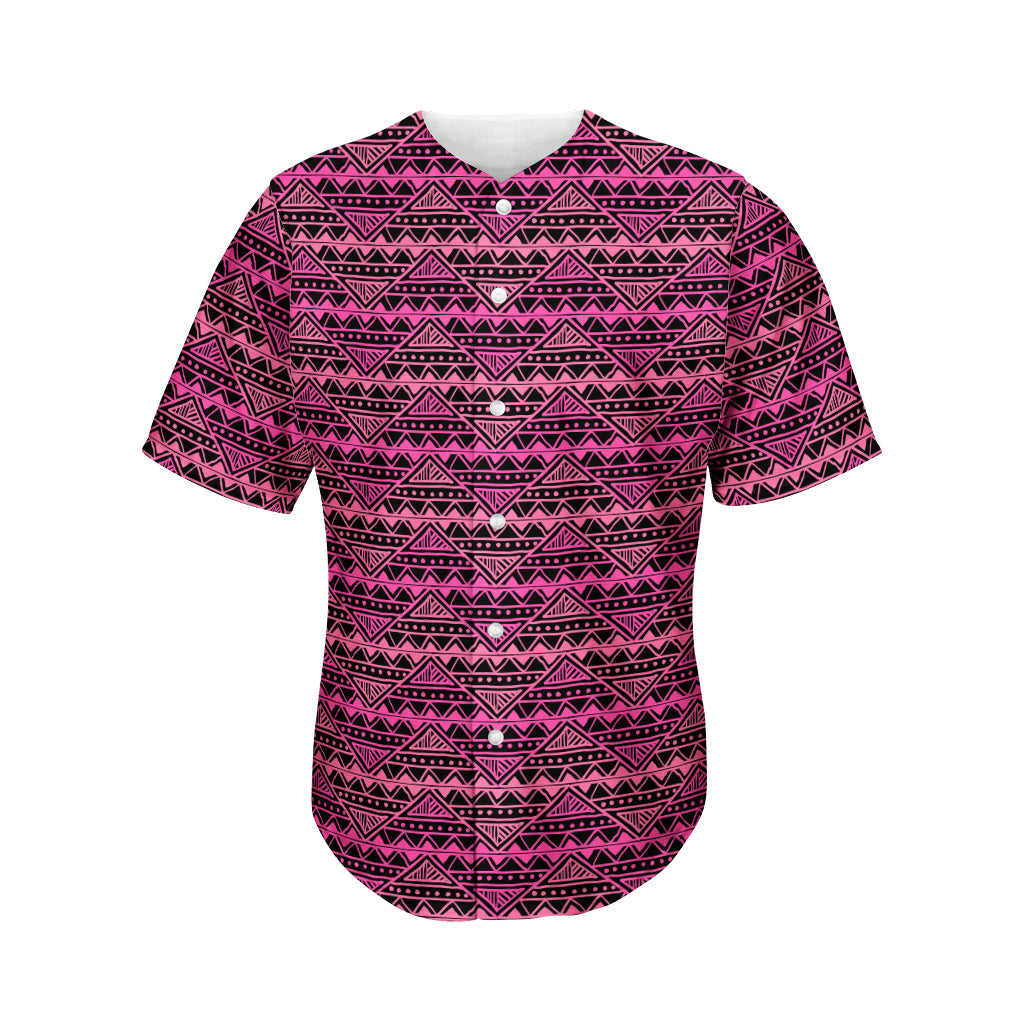 Pink African Ethnic Pattern Print Men's Baseball Jersey