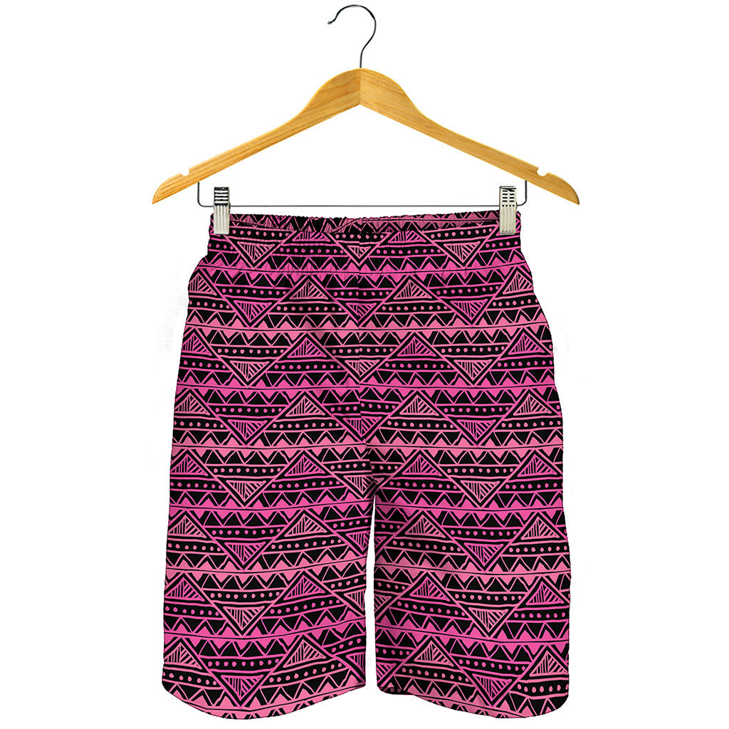 Pink African Ethnic Pattern Print Men's Shorts