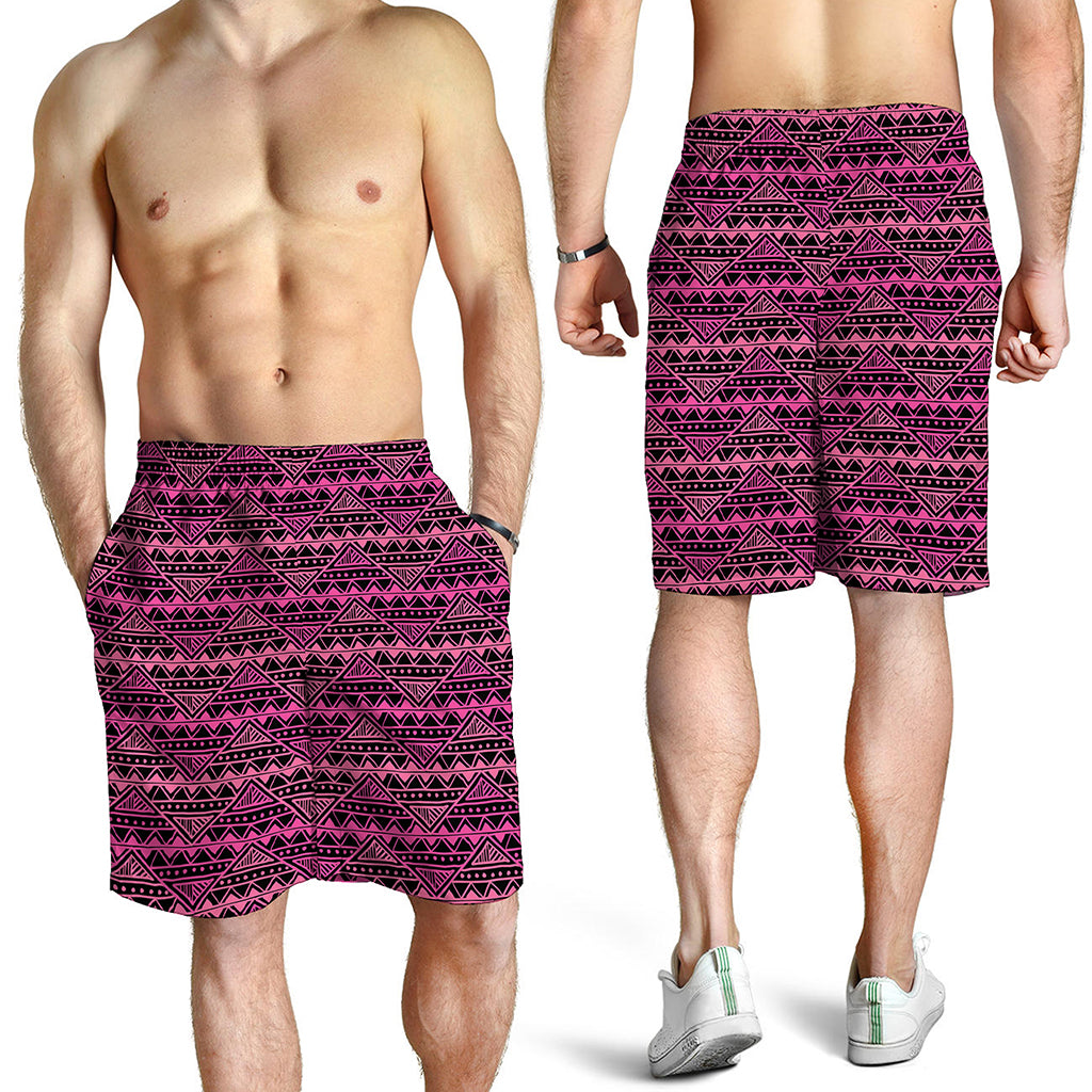 Pink African Ethnic Pattern Print Men's Shorts