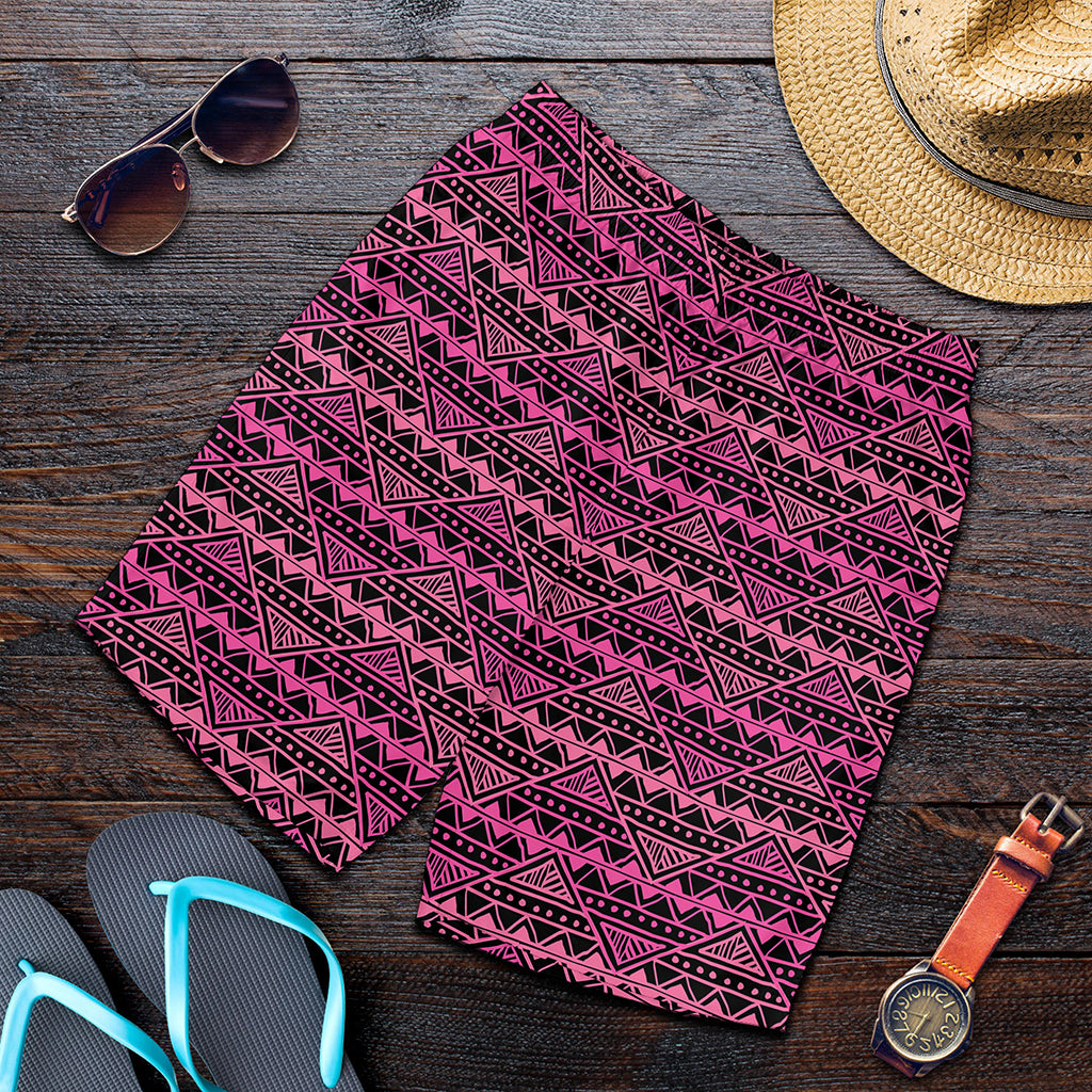 Pink African Ethnic Pattern Print Men's Shorts