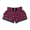 Pink African Ethnic Pattern Print Muay Thai Boxing Shorts