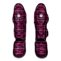 Pink African Ethnic Pattern Print Muay Thai Shin Guards