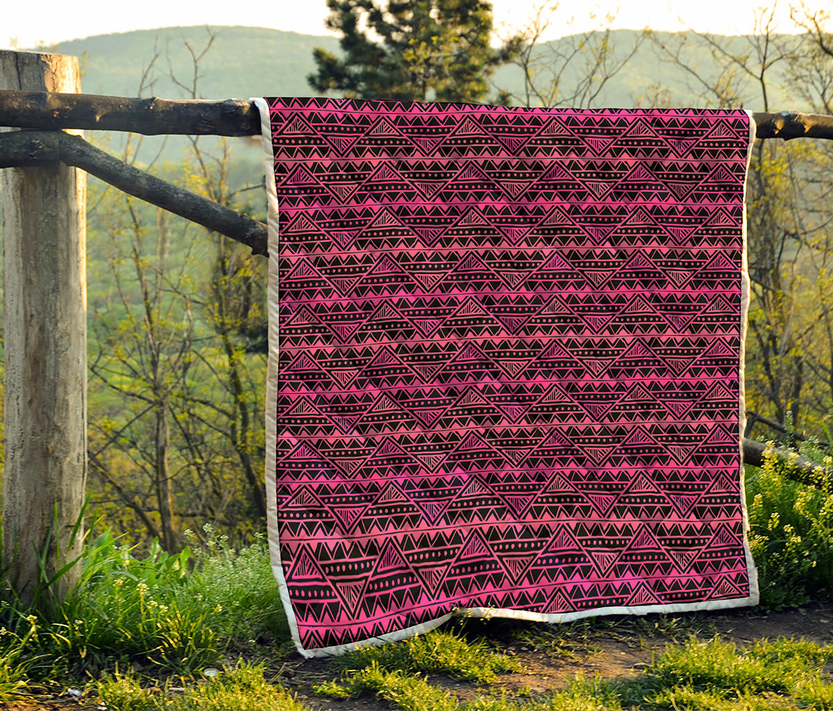Pink African Ethnic Pattern Print Quilt