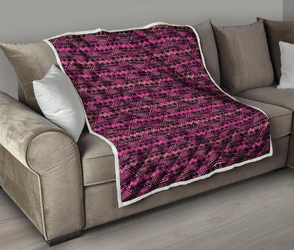 Pink African Ethnic Pattern Print Quilt