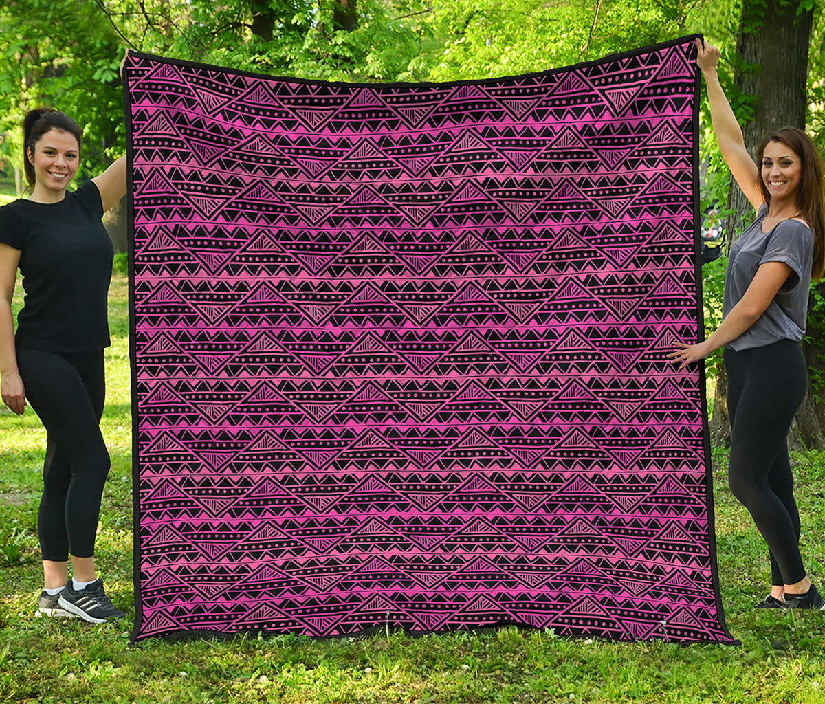 Pink African Ethnic Pattern Print Quilt