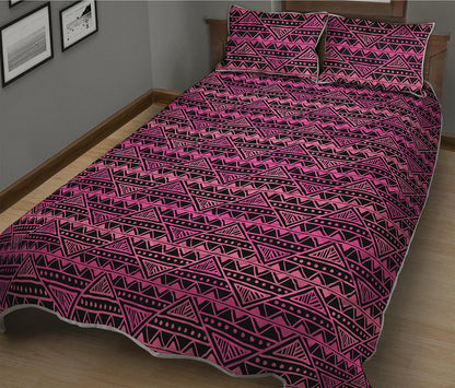 Pink African Ethnic Pattern Print Quilt Bed Set
